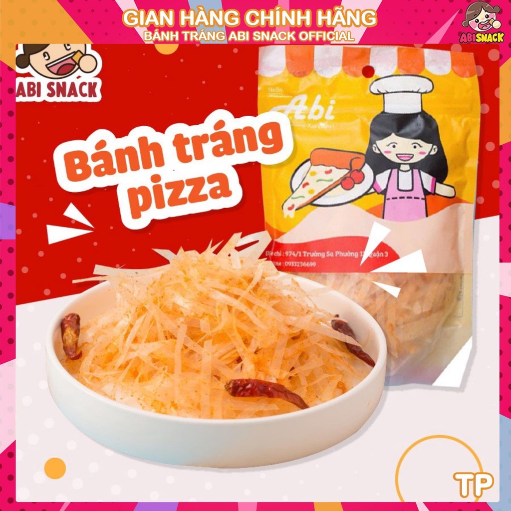 Bánh tráng ABI bánh tráng phơi sương vị pizza thơm ngon lạ miệng túi zip gói 80g thực phẩm và đồ uống