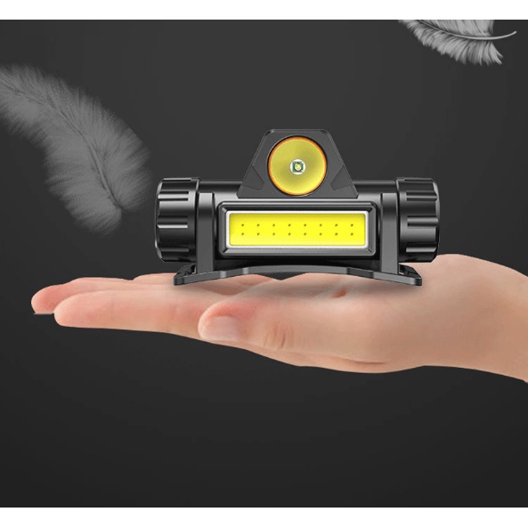 Đèn Pin Đội Đầu Đeo Trán sạc điện 2 chế độ - đèn di phượt -leo núi - du lịch