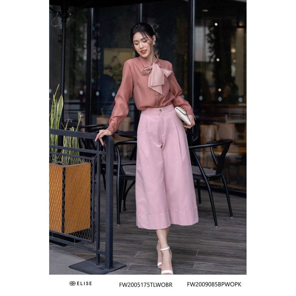 Quần kaki lửng hồng Elise