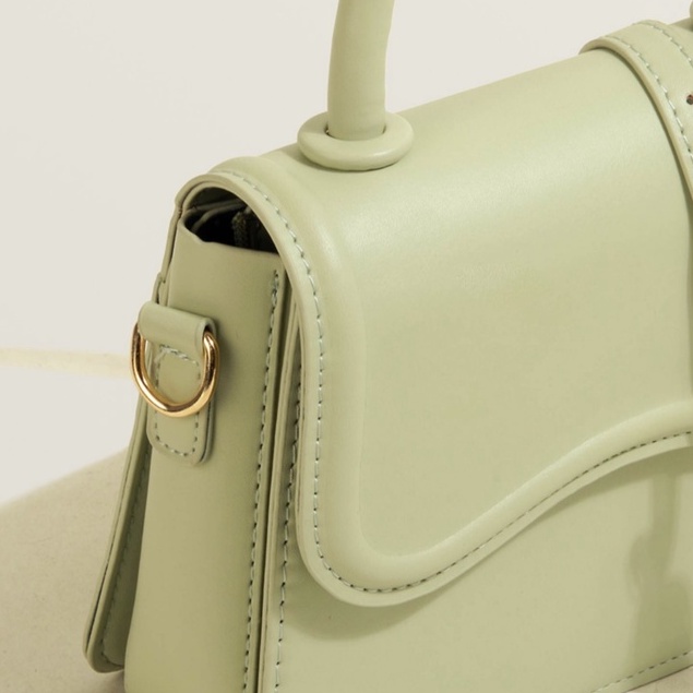 🌸Hàng Order🌸 Túi Xách Muzi&kai Chính Hãng Da Trơn Nắp Gập Dính Quai Sách Kèm Dây Đeo Sang Chảnh Nữ Tính 🌸 Quảng Châu