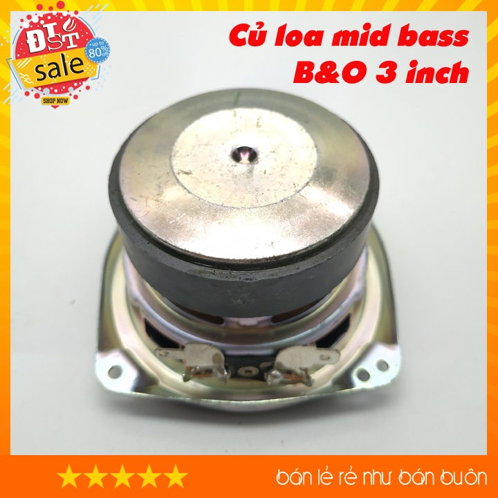 Củ Loa rời Mid Bass B&amp;O 3inch 4ohm 30w, 75mm DIY loa âm siêu trầm, chắc nịch 3 inch