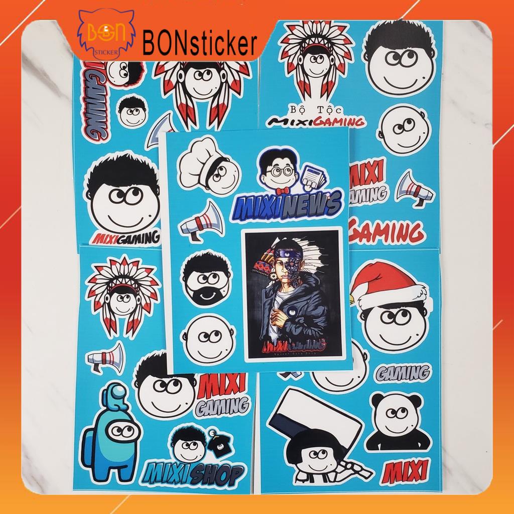 Sticker Hình Độ Mixi, Sticker Dán Xe, Tem Dán Xe Máy, Xe Điện Chống Thấm Nước,Hình Dán Chống Bay Màu
