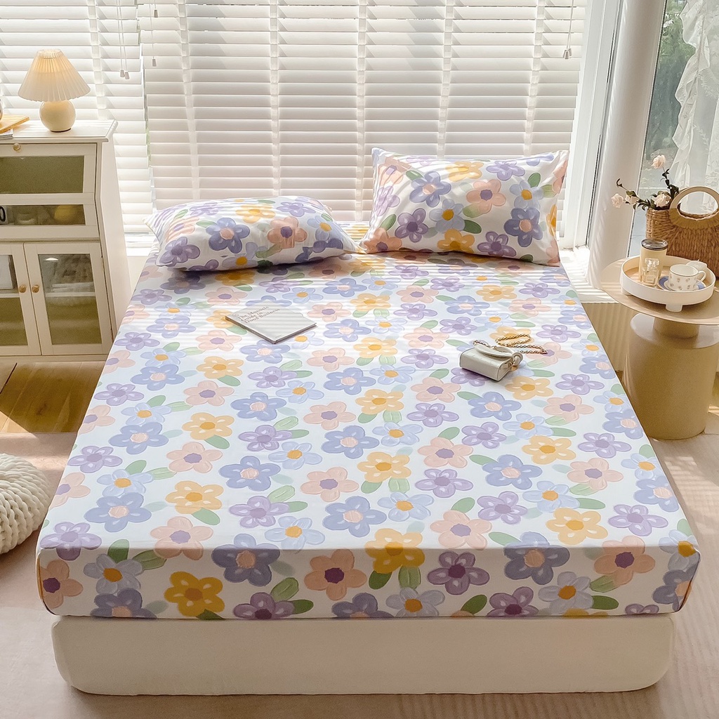 Bộ ga gối cotton nhiều mẫu , ga gối cotton mềm mát bo chun đủ kích thước