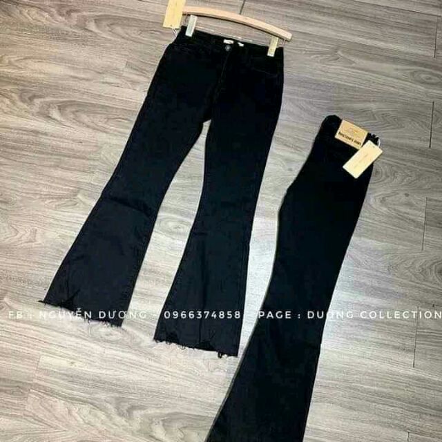 (Ảnh thật) thanh lí quần ống loe chất vải thô co giãn hàng quảng châu lẻ size