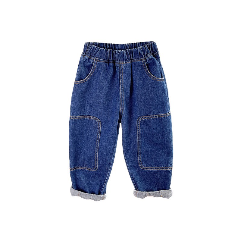 Quần jeans dài bé trai, quần bò XILIBA  dáng rộng kiểu Hàn trẻ em 10-40 kg