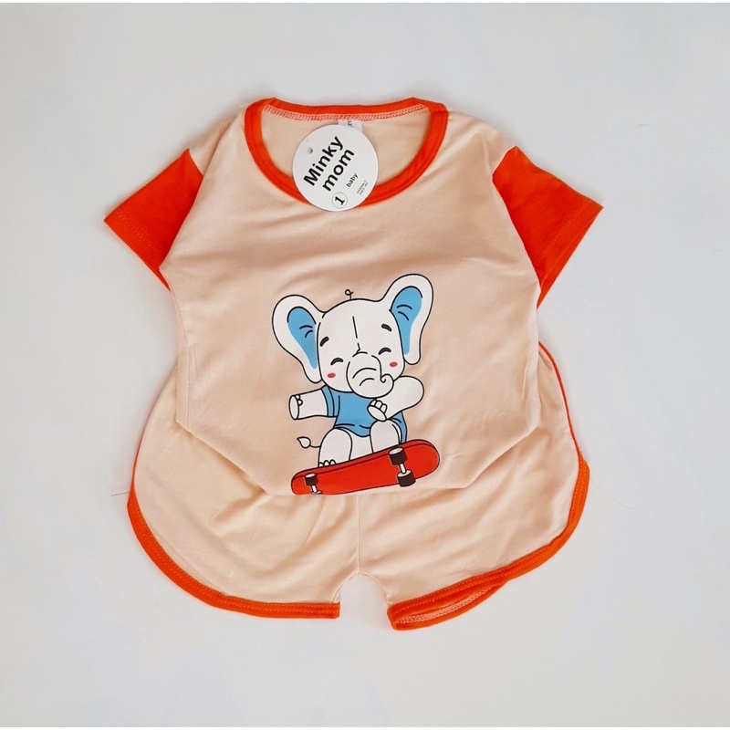 Bộ cộc tay thun lạnh quần vát túi ZIP cho bé trai bé gái B117