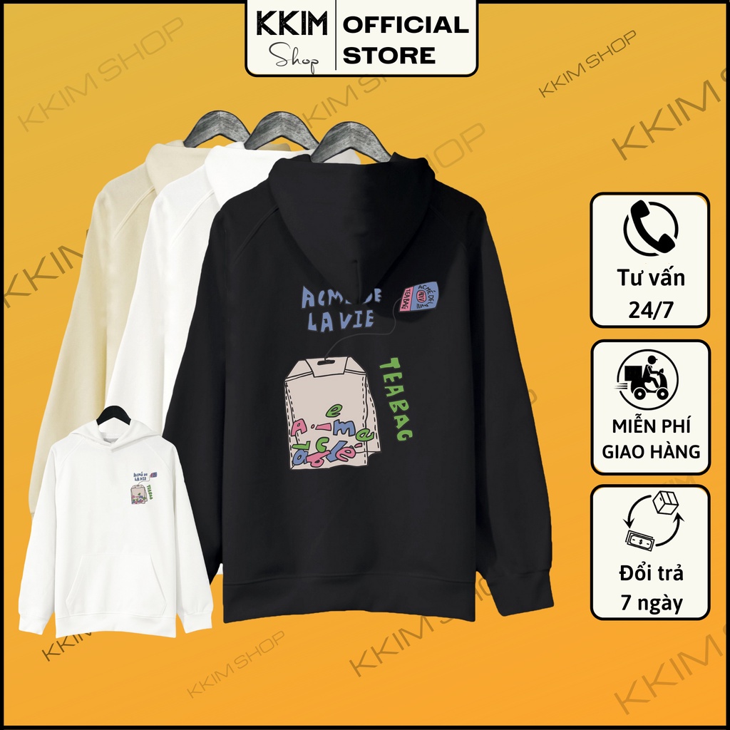 Áo Nỉ Hoodie ADLV 3 Teebag, Form RỘNG CHUẨN Xu Hướng, nỉ bông Cao Cấp Unisex Nam Nữ