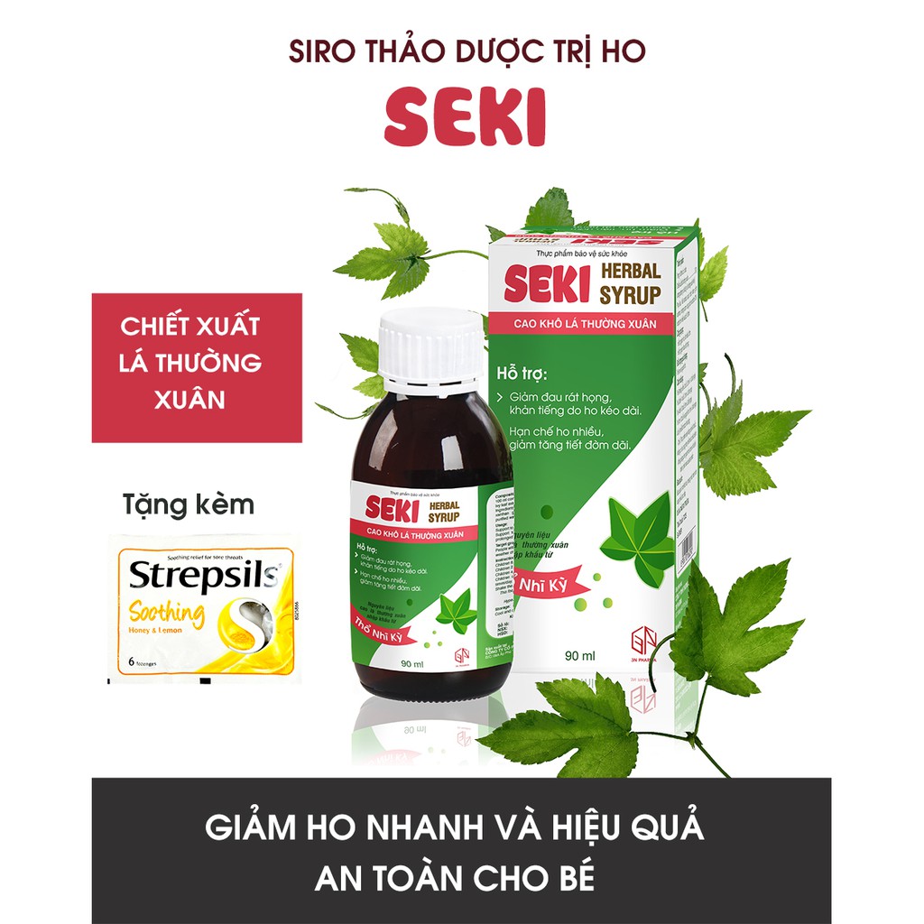 [GIẢM HO, BỔ PHỔI] - Siro ho thảo dược (Chai 90ml) - Chiết Xuất Lá Thường Xuân Công Thức Cải Tiến