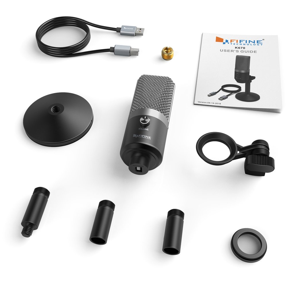 Fifine K669B - Micro Thu Âm Chuyên Nghiệp Cổng USB-A Cho PC/Laoptop - Hàng Chính Hãng/Bảo Hành 12 Tháng