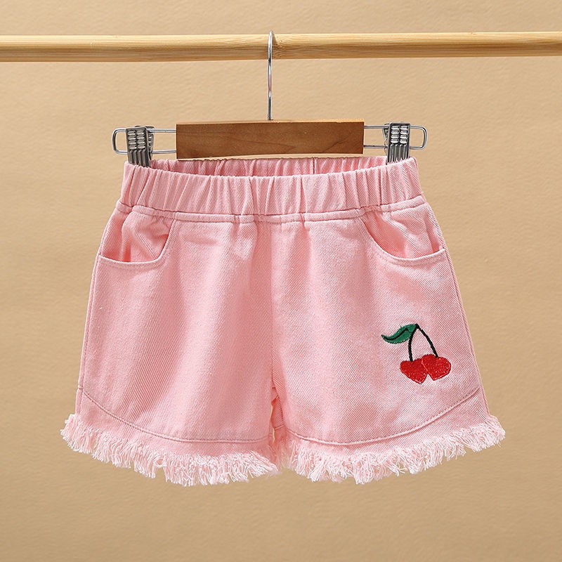 Quần Short Denim Mùa Hè Dáng Rộng Phong Cách Phương Tây Mới Cho Bé Gái