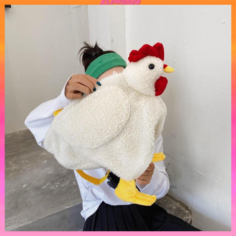 Túi đeo chéo phối hình con gà trống dễ thương cho nữ