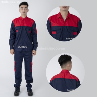  Quần áo bảo hộ phối màu đỏ - Mã SB09 