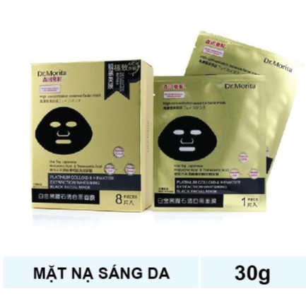 Mặt nạ DR.Morita Platinum Colloid & Hematite Extraction Whitening Black Facial Mask 30g -buicosmetic