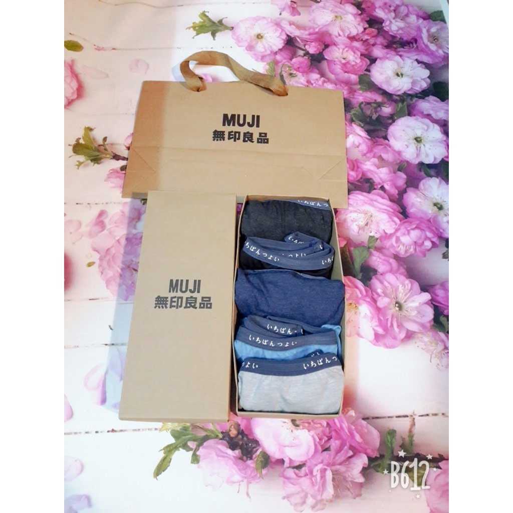 [Mã FASHIONT4MA2 giảm 10K đơn 50K] Combo 4 quần sịp muji nam tam giác, quần chíp nam muji, quần lót nam muji