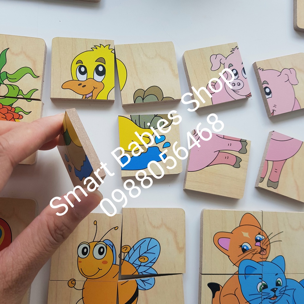 Đồ chơi gỗ Winwintoys Bộ ghép hình 10 con vật