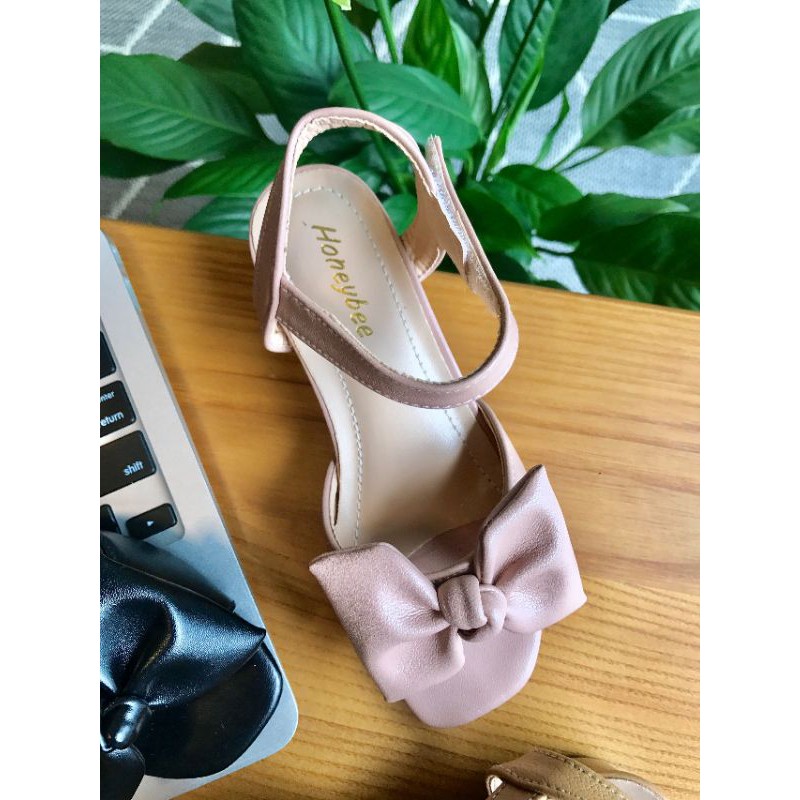 Giầy sandal có gót 3cm bé gái 🥰 mẫu mới siêu hot, da mềm êm chân nơ vuông