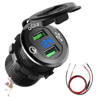 Bộ sạc nhanh QC3.0 cổng USB gắn xe hơi cho điện thoại/máy tính bảng