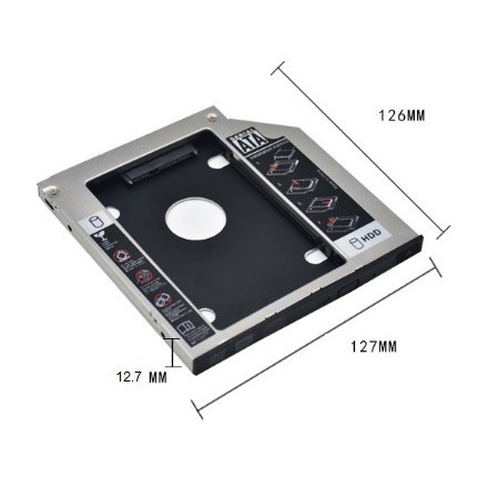 Caddy bay SSD SATA 3 9.5mm /12.7mm - Khay ổ cứng thay vị trí ổ DVD, chất liệu Nhôm,New