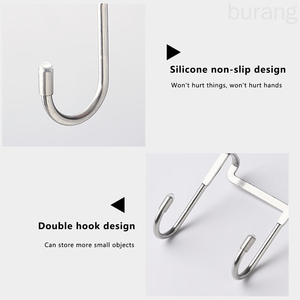 Móc treo hình chữ S đôi bằng inox 304 không gỉ cao cấp an toàn tiện dụng cho hộ gia đình