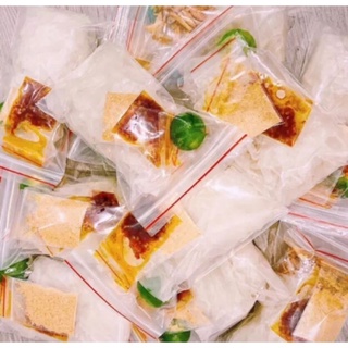 Bánh tráng ria phơi sương muối nhuyễn tỏi phi, sate, tắc