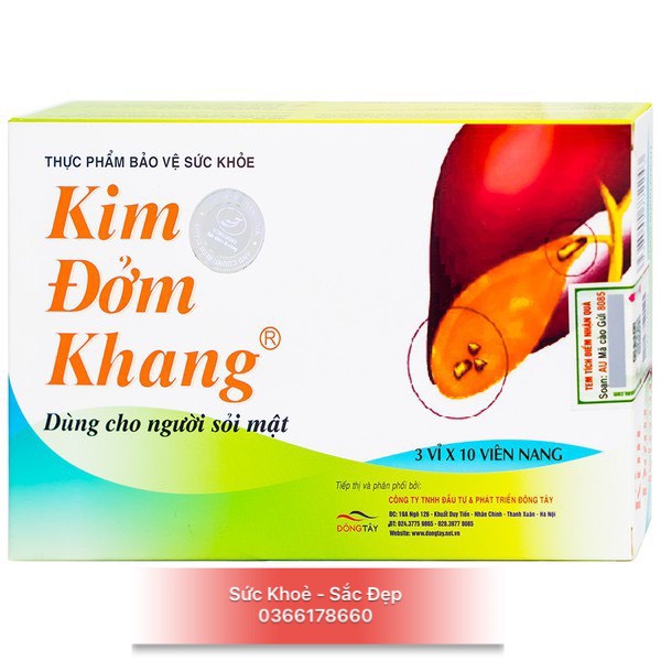 ( Hàng Công Ty ) Kim Đởm Khang hỗ trợ cho người sỏi mật (Hộp 3 vỉ x10 viên)
