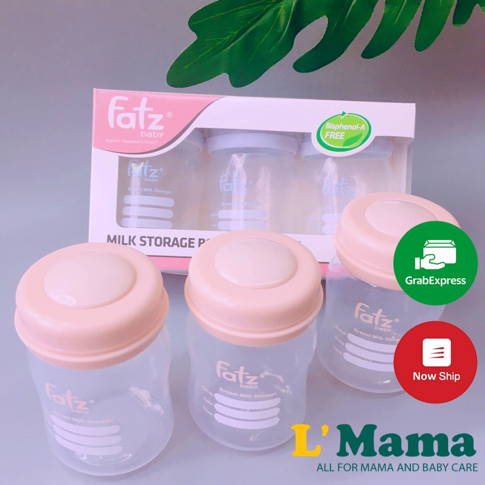 Bộ 3 Bình Trữ Sữa Mẹ 150ml  Chính Hãng FatzBaby / FB0120N Không Chưa BPA