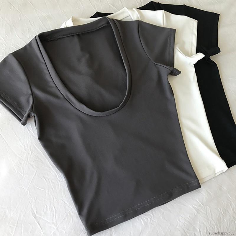 Áo Thun Cổ Tròn Tay Ngắn Cho Nữ