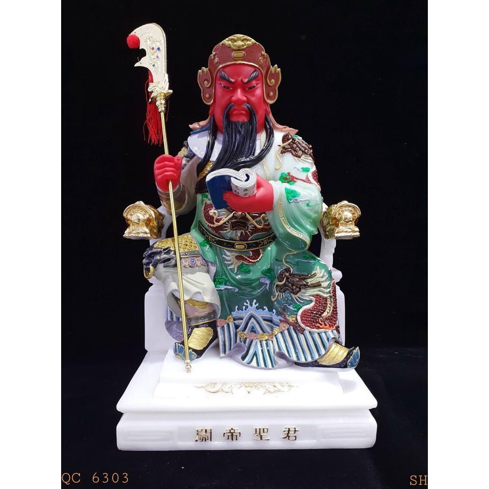 Tương Quan Công - Quan Thánh Đế Quan Ngồi Ghế phối màu cao cấp