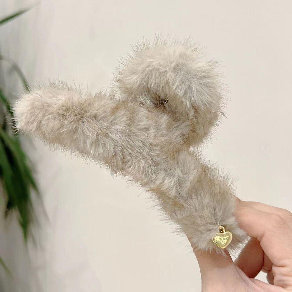 JARRED Kẹp Càng Cua / Trái Tim Giả Lông Thú Dễ Thương Thời Trang Thu Đông Cho Nữ