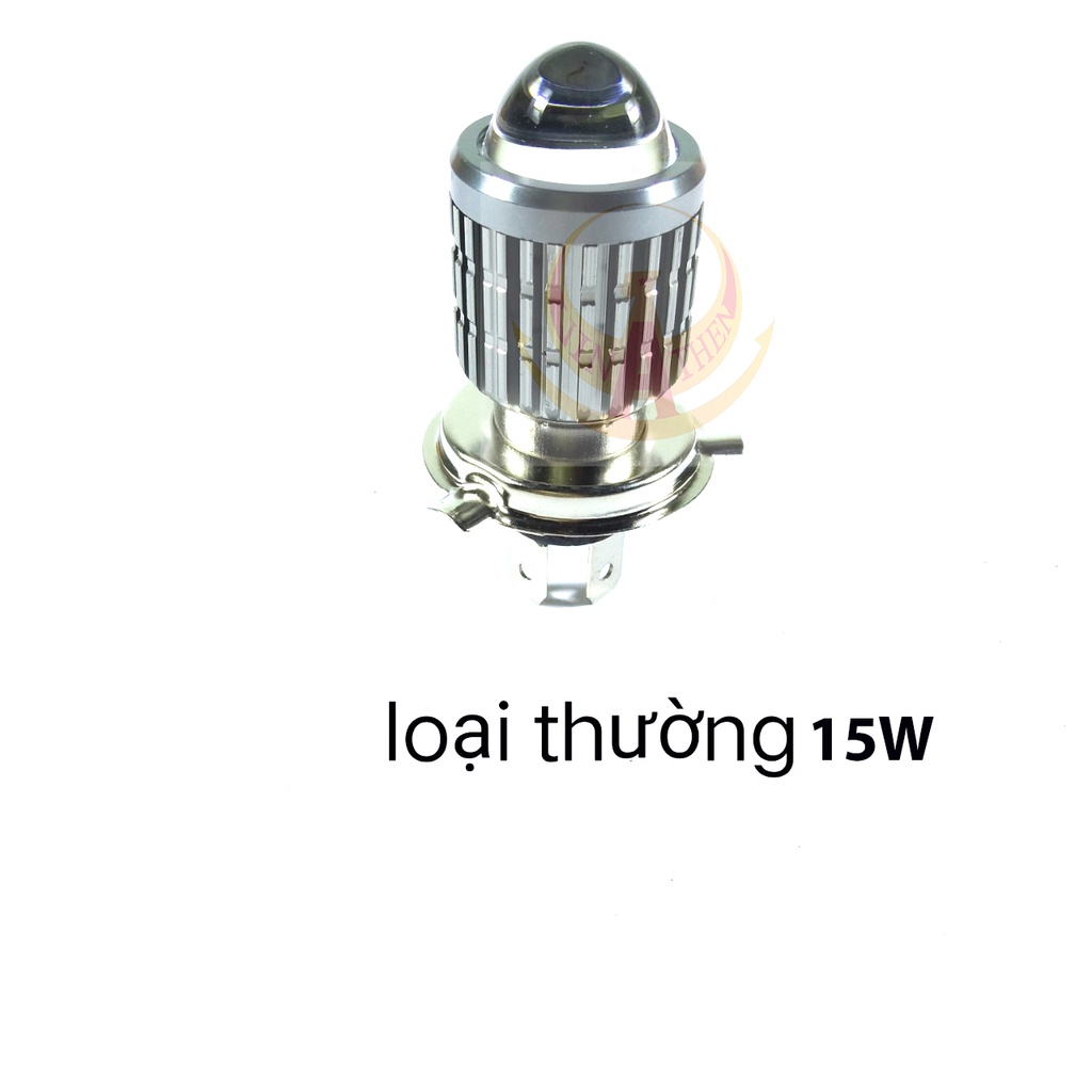 Đèn led H4 bi cầu cos vàng pha trắng ít hao điện