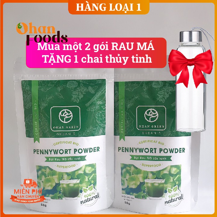 Bột rau má organic Ohan Green nguyên chất hữu cơ giúp trắng da, giảm mụn,mát gan 50 gram