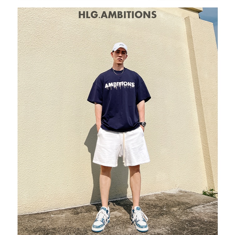 Áo phông nam cổ tròn AMB Phối chữ chảy huyền bí cao cấp  - Cotton thoáng mát thoải mái đường phố Mỹ