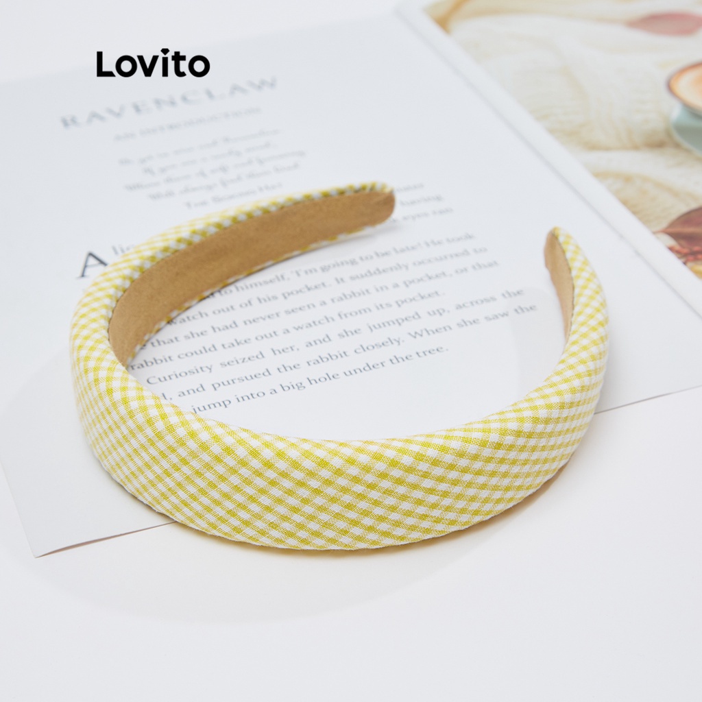 Băng đô Lovito màu kẹo thiết kế kẻ sọc giản đơn L18X619 (xanh lam nhạt/xanh lục nhạt/hồng/vàng)