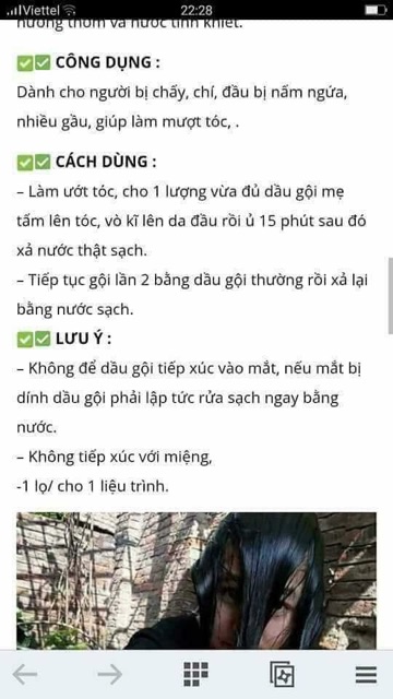 Dầu gội chị tấm trị chấy