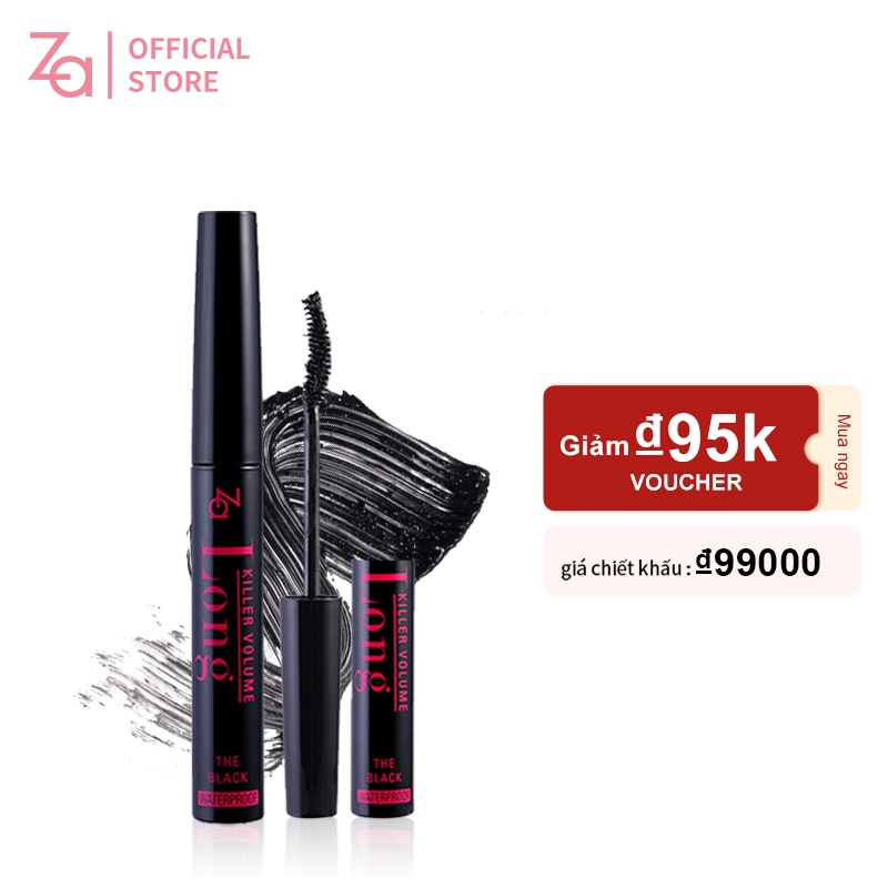 Mascara Za Killer dạng lỏng màu đen làm dài và cong mi không nhòe 9g