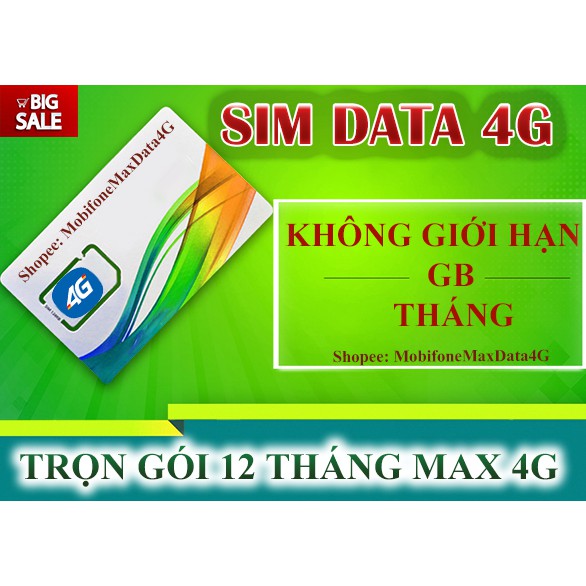 SIM DATA 4G MOBIFONE MAX DATA 12 THÁNG