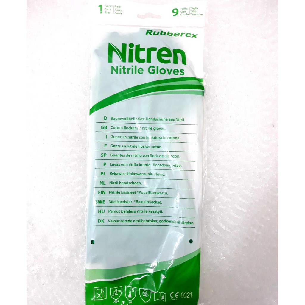 Găng Tay Xanh Rubberex Nitren Malaysia Số 7-8-9 ( S,M,L)