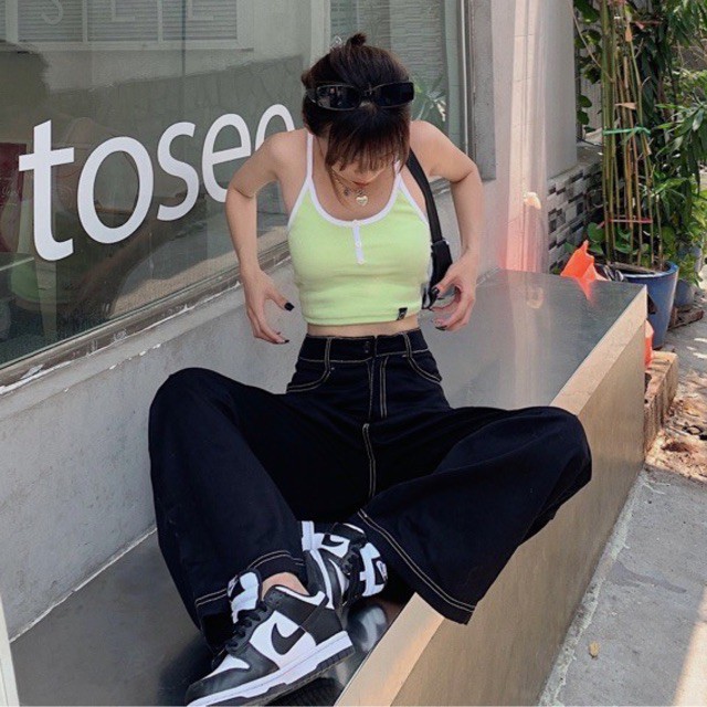 [Mã FAMAYWA giảm 10K đơn 50K] Áo 2 dây cúc ngực, áo hai dây croptop nữ dáng ôm chất thun gân - VIETCEN | BigBuy360 - bigbuy360.vn