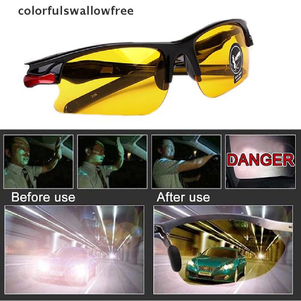 colorfulswallowfree 1Pc Anti-Glare Polarized Sunglasses Goggles Glasses Night Vision Riding Glasses 