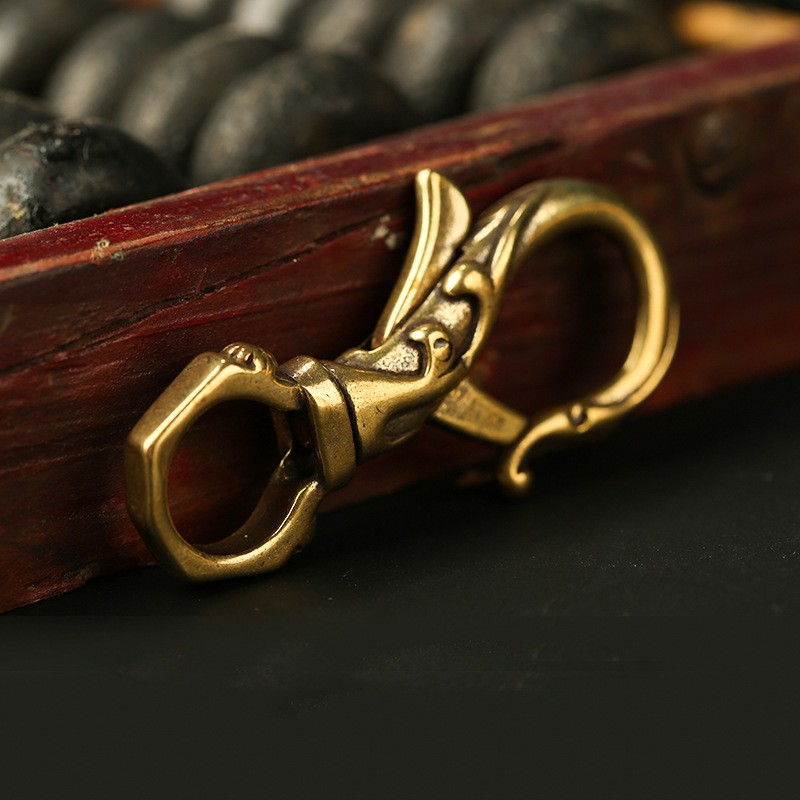 Móc Chìa Khóa, Móc Khóa Thắt Lưng Đồng Kiểu Dáng Hoa Văn Độc Đáo