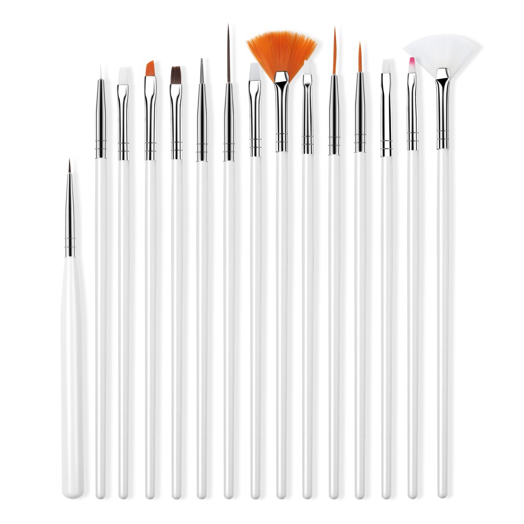 Set 15 đầu cọ vẽ móng, cọ nét omber tản nhũ phủi mặt chuyên dụng cho dân làm nail