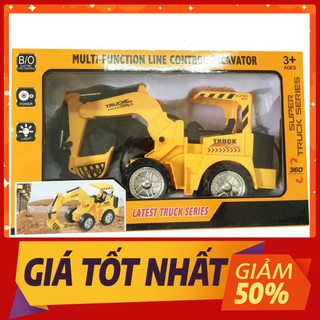 ✅FREESHIP 50K✅ Đồ Chơi Máy Cẩu Điều Khiển Từ Xa Có Dây, Màu Vàng Đặc Trưng, Cử Động Gầu Múc Cao Cấp