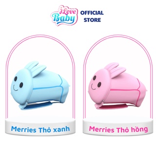 Balo thỏ merries hồng + xanh cho bé 23x24x6cm