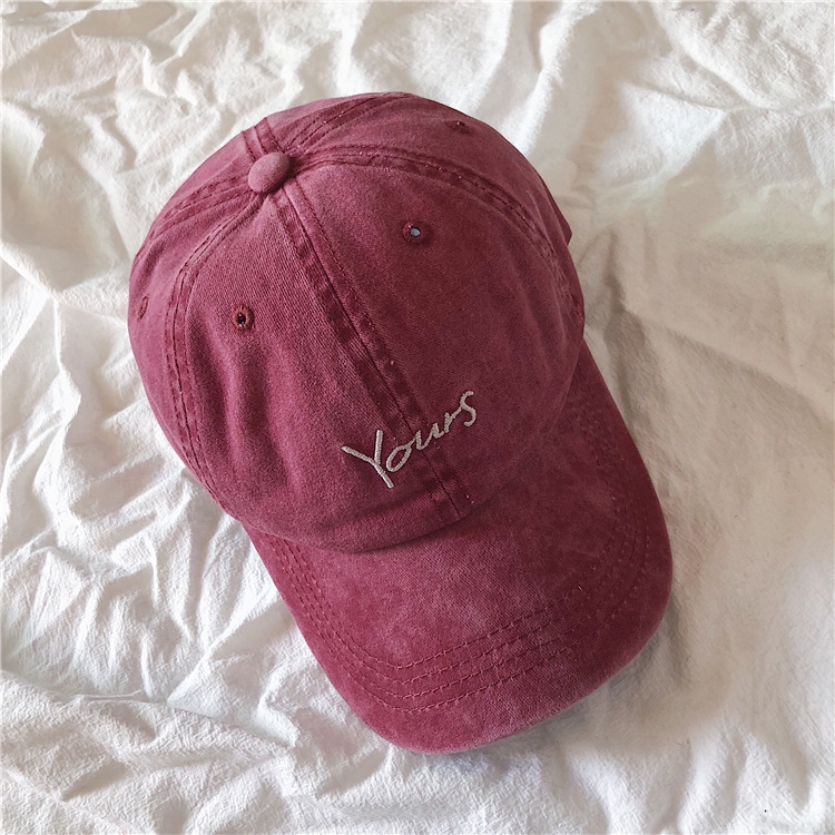 Mũ Lưỡi Trai Denim Mềm Thêu Chữ Phong Cách Harajuku Nhật Bản