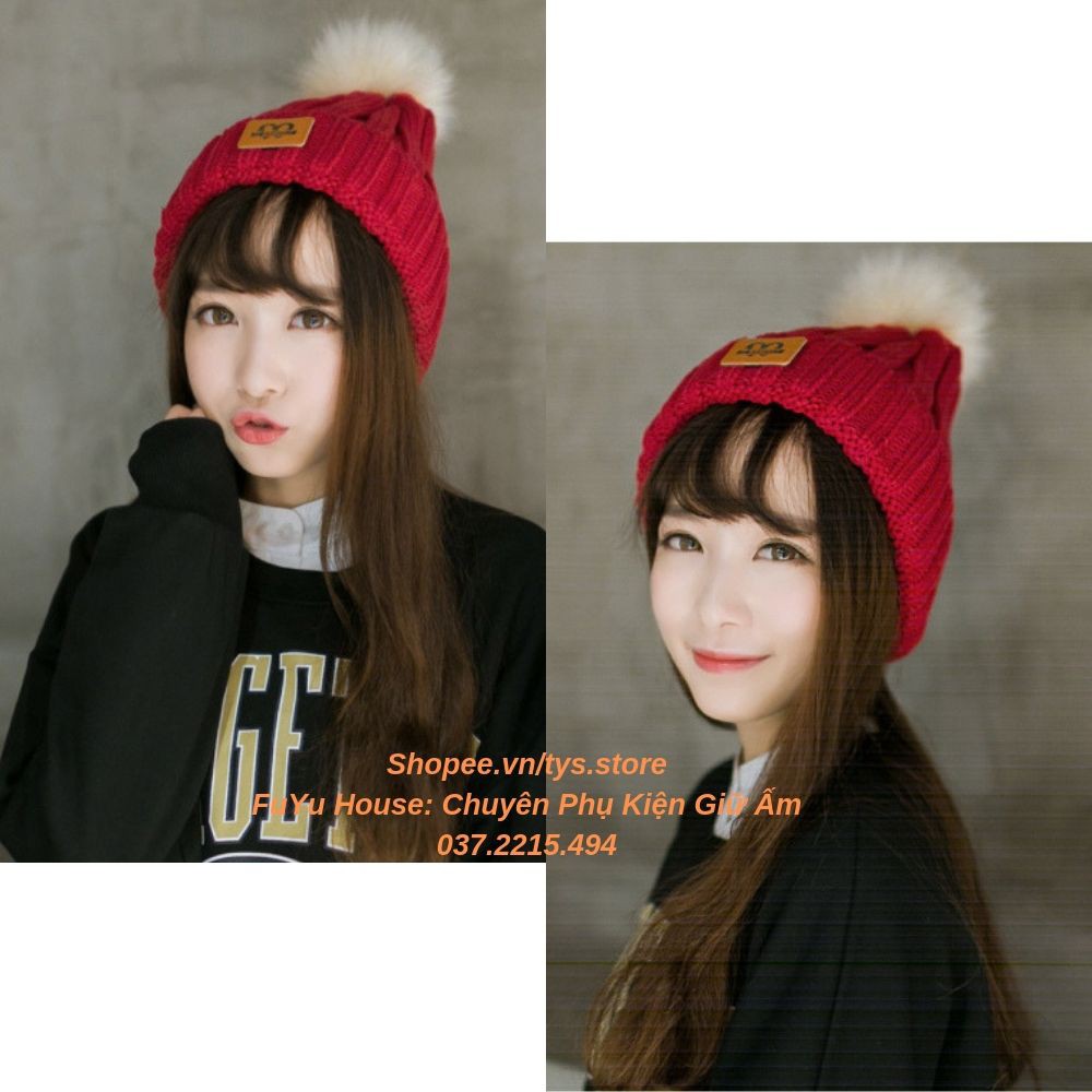 Mũ len nữ Moschino Hàn Quốc Vintage nhiều màu xinh xắn - FuYu House