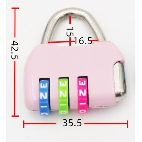 Ổ khóa, Khóa Hành Lý 3 Chữ Số Mini Bằng Kim Loại,  khóa mật khẩu hình túi siêu xinh