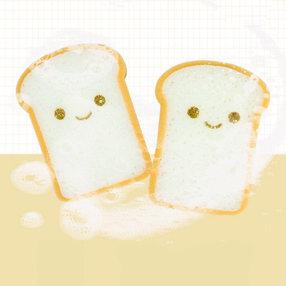 IVORY Miếng Bọt Biển Hai Mặt Hình Bánh Mì Dễ Thương Thấm Hút Nước Mạnh Dùng Để Rửa Chén Bát