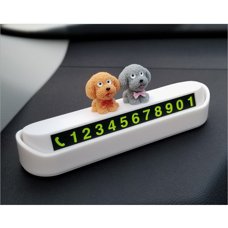 Bảng ghi số điện thoại ô tô khi dừng đỗ, gắn hình cún con đáng yêu - D&amp;A Shop