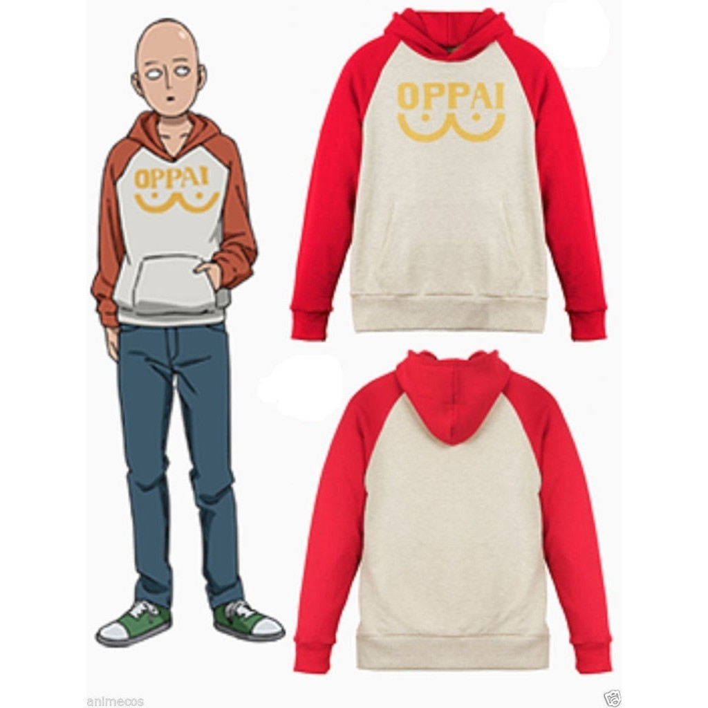 Áo khoác hoodie dáng rộng cho nam tay dài in hình nhân vật phim One Punch Man | BigBuy360 - bigbuy360.vn