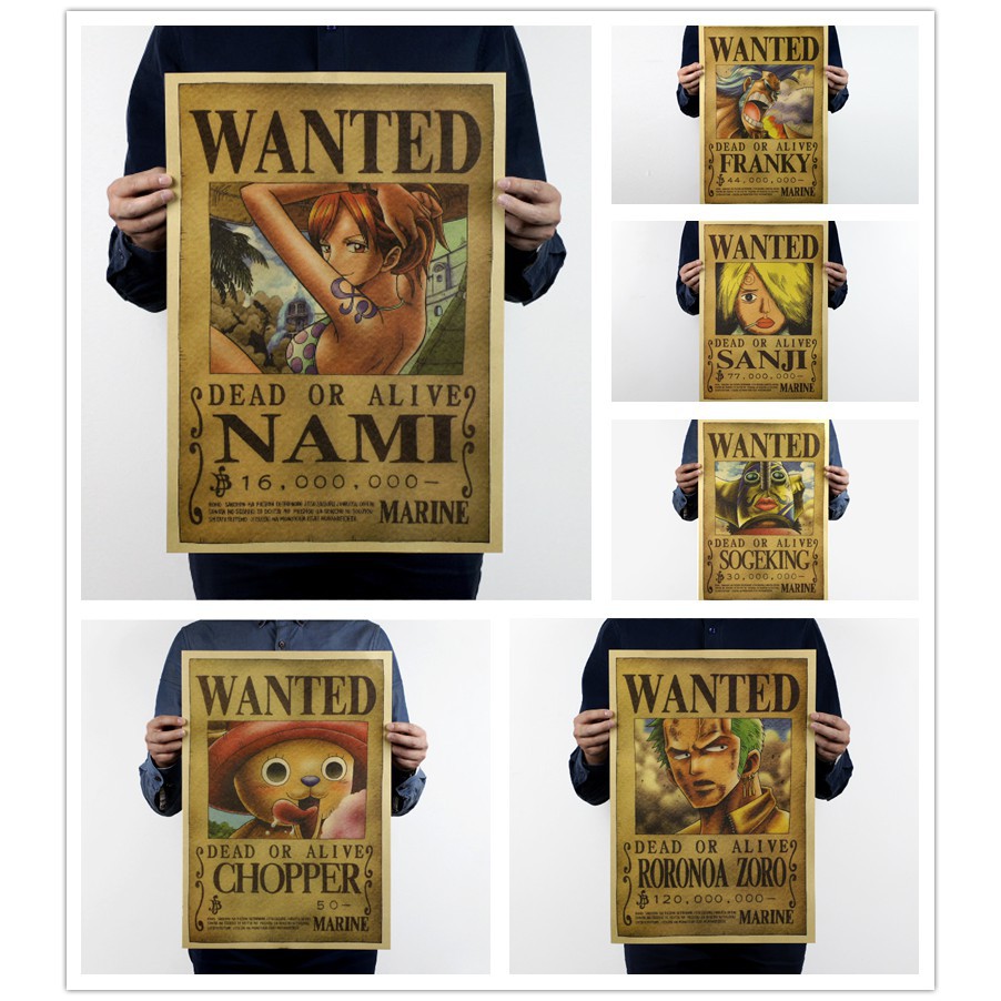 Poster hoạt hình One Piece 6 kiểu dáng